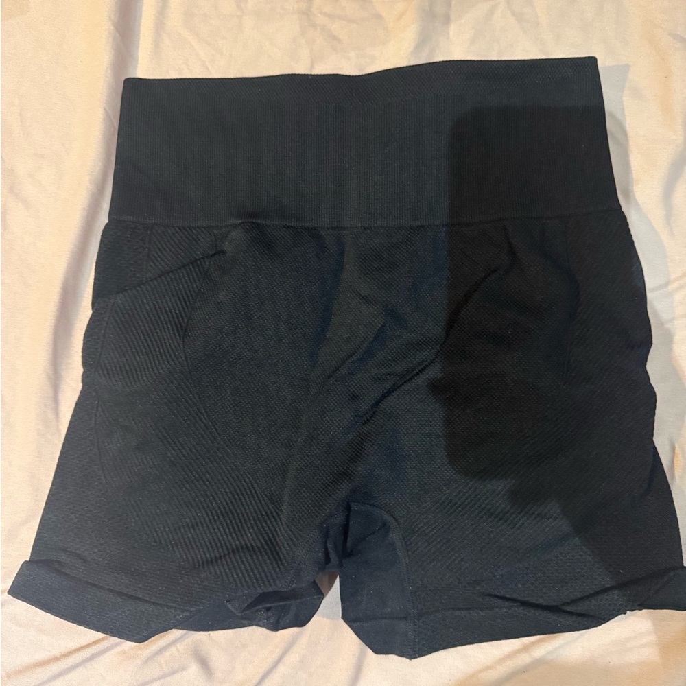 High-Waist Black Women's Active Shorts